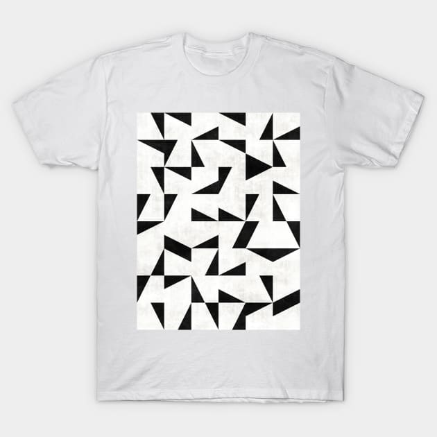 Mid-Century Modern Pattern No.11 - Black and White Concrete T-Shirt by ZoltanRatko